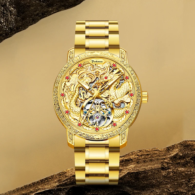 金龙限量版 真金红宝石轻奢男士机械表F8800-B