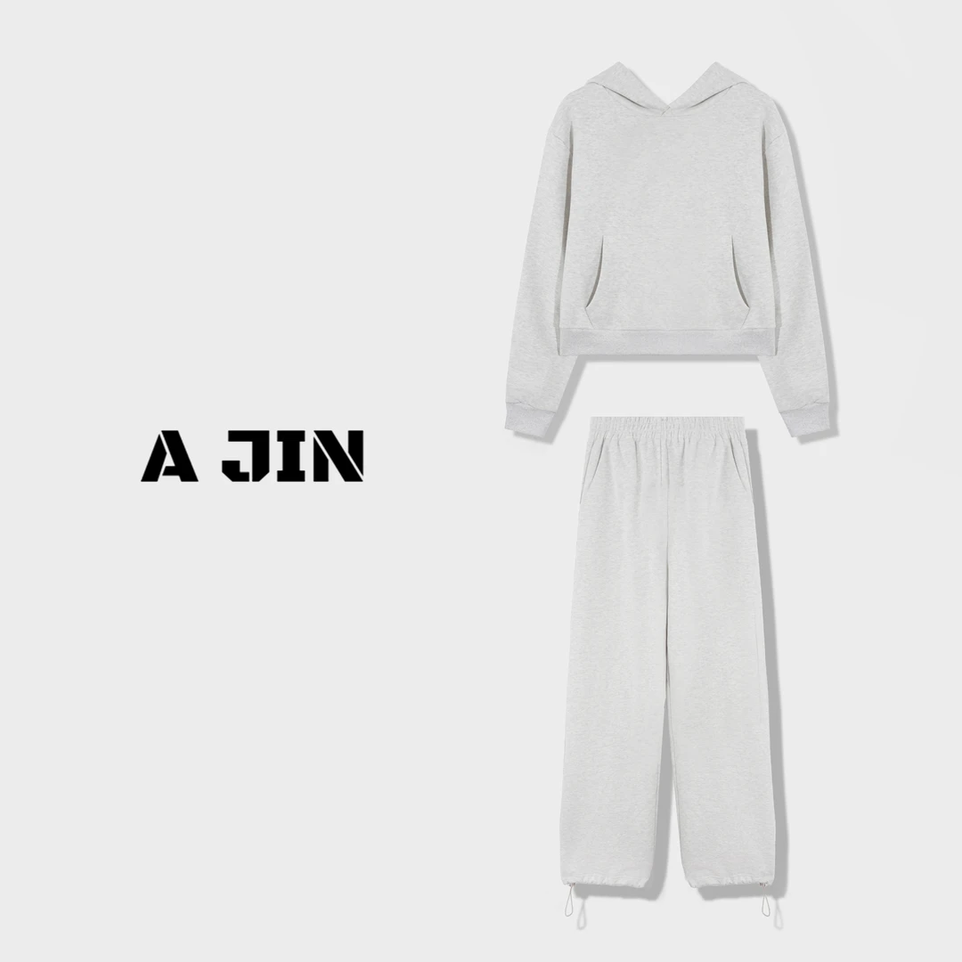 【青春恣意】秋冬时尚连帽休闲卫衣运动两件套装-A7