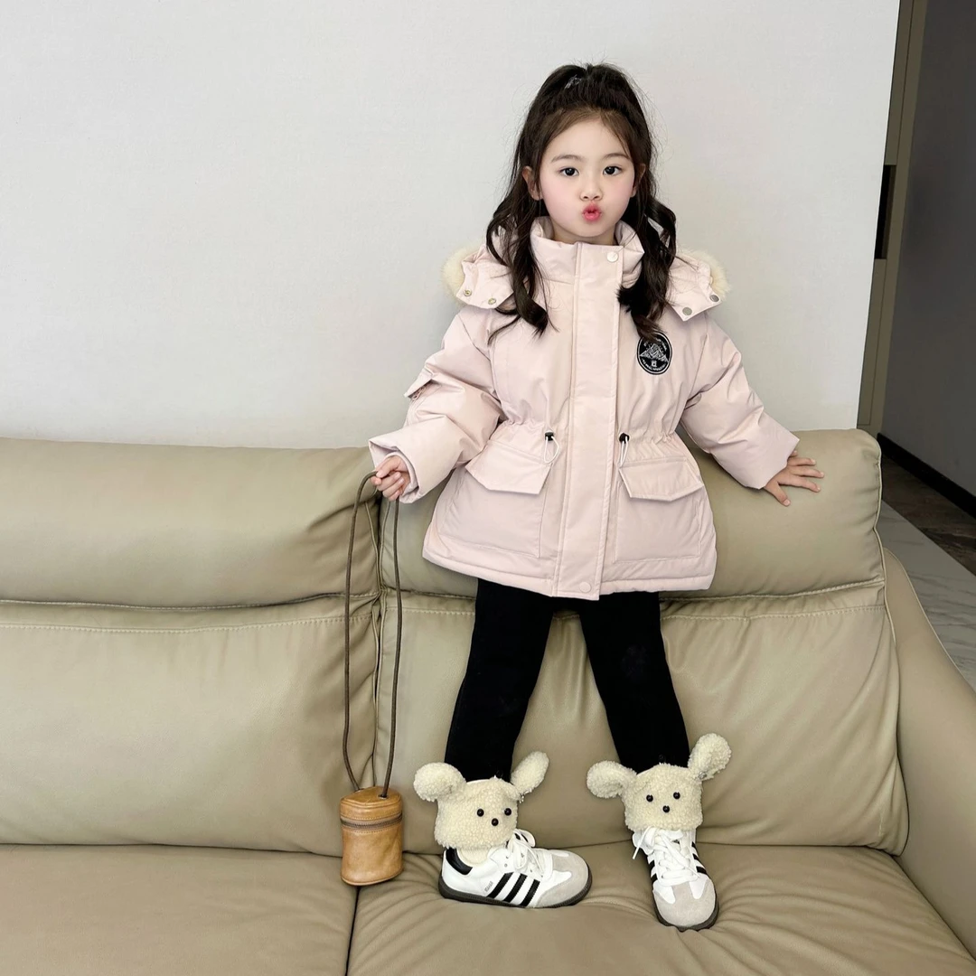 女童韩版羽绒服2024冬季新款儿童清新连帽外衣中小童时尚保暖冬装