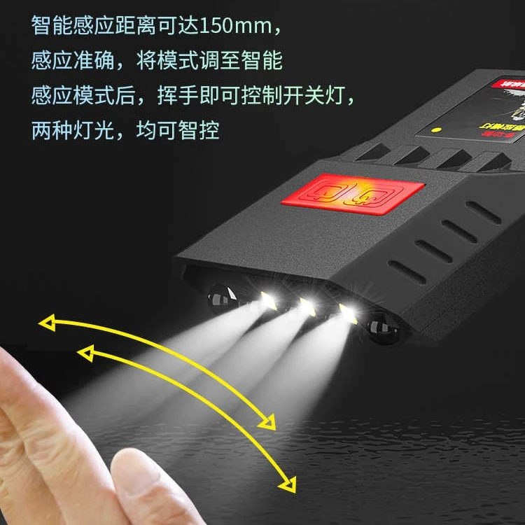 【迷你超续航头灯】户外超亮夹帽灯 黄白光可调 挥手感应超强光