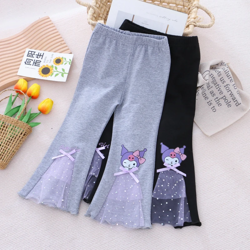 儿童裤子喇叭裤童装春秋女童宝宝打底裤ol洋气外穿薄款女孩韩版