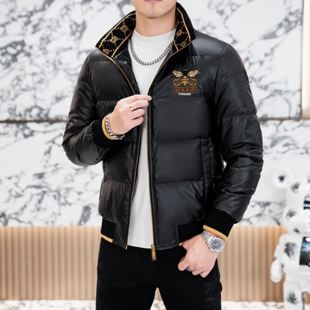 男士棉服休闲时尚潮流国标羽9o绒外套8883