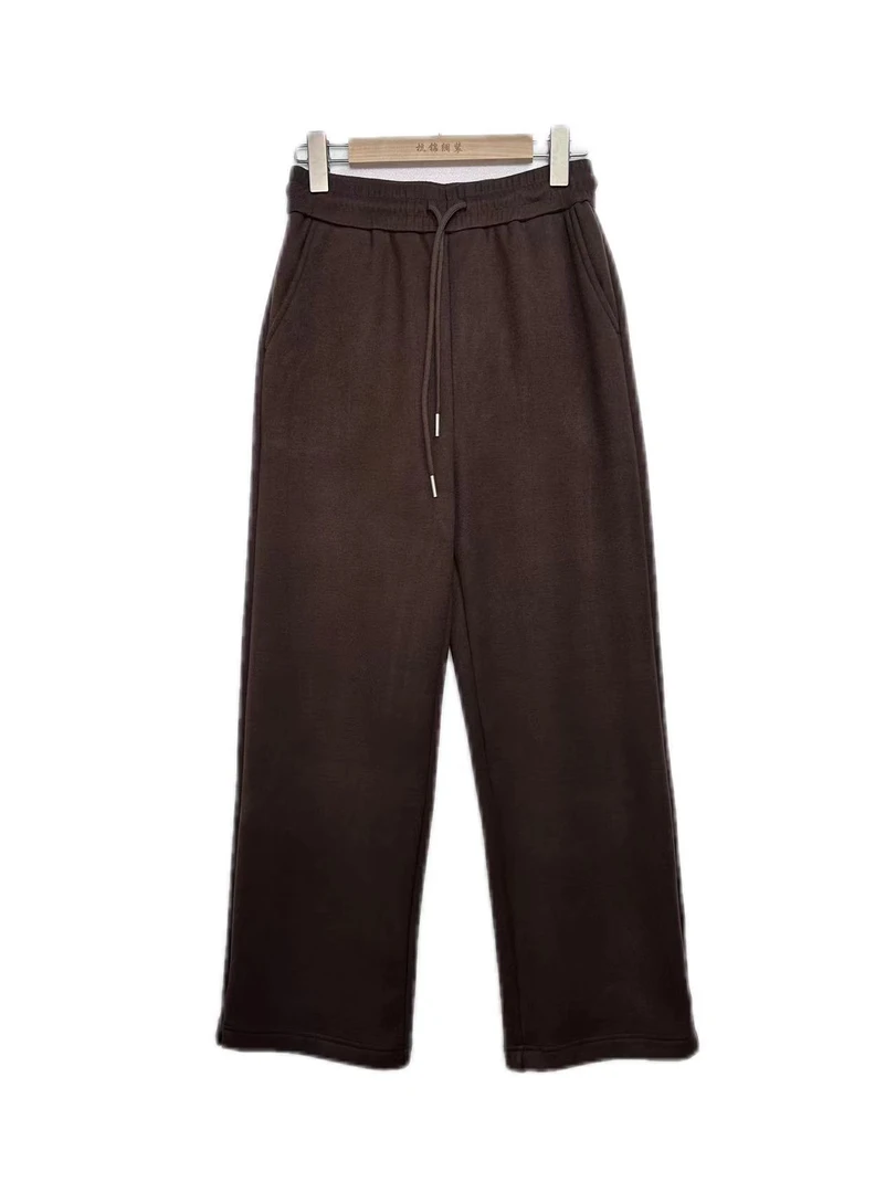 [杭锦绸装]2025冬季新款百搭加绒直筒休闲裤