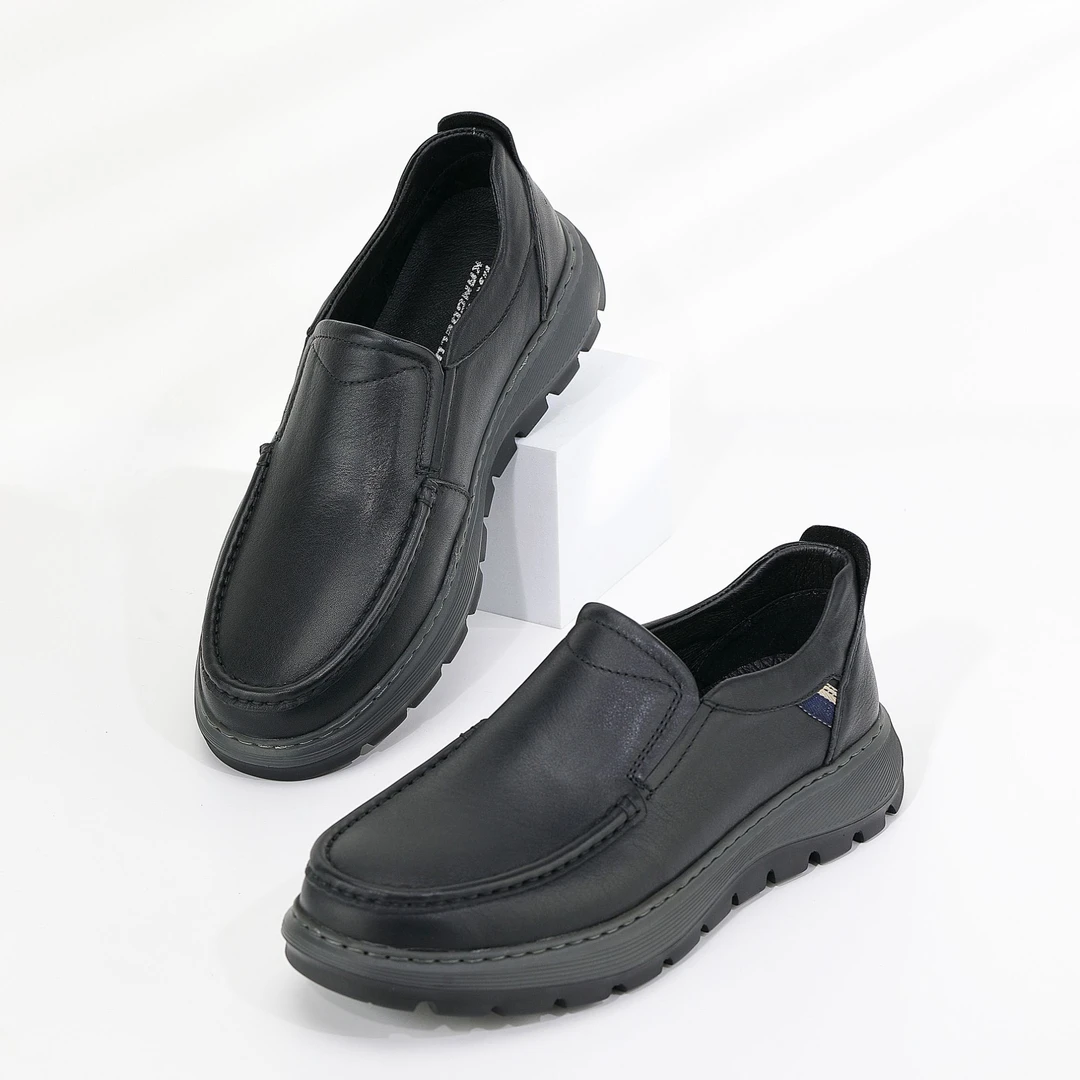 康德路英伦风商务休闲一脚蹬懒人鞋头层牛皮休闲皮鞋上班通勤皮鞋