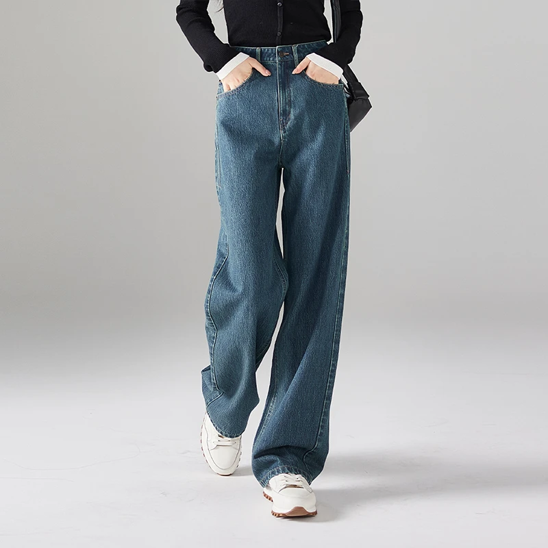 索菲丝尔高腰显瘦拖地裤女2024秋季长款阔腿裤阔腿裤牛仔432079