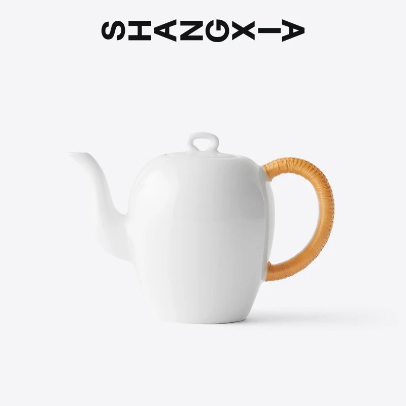 SHANG XIA上下把手竹丝扣瓷茶壶