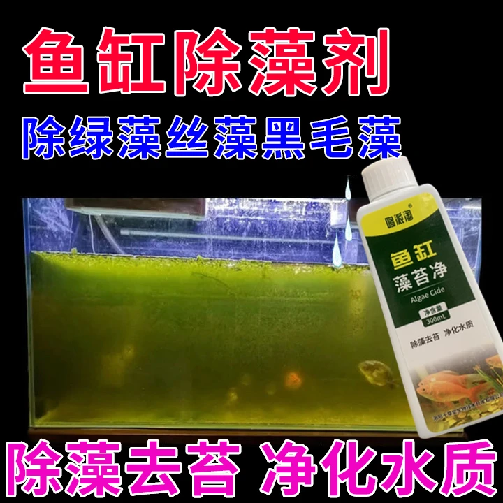 鱼缸除藻剂去苔剂除绿藻青苔不伤鱼水褐藻丝黑毛藻去绿水净水专用