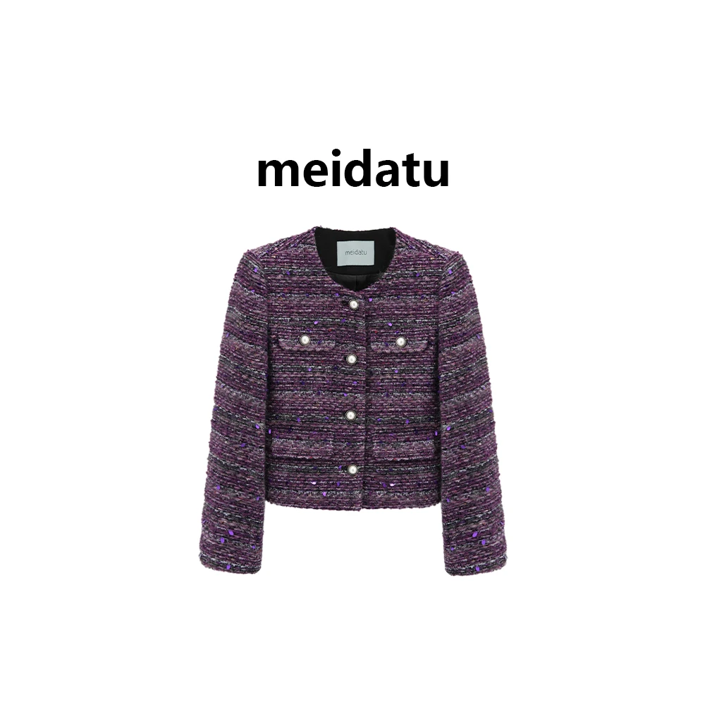 美哒兔（紫气东来）重工名媛小香编织金扣外套（bk3131-6）