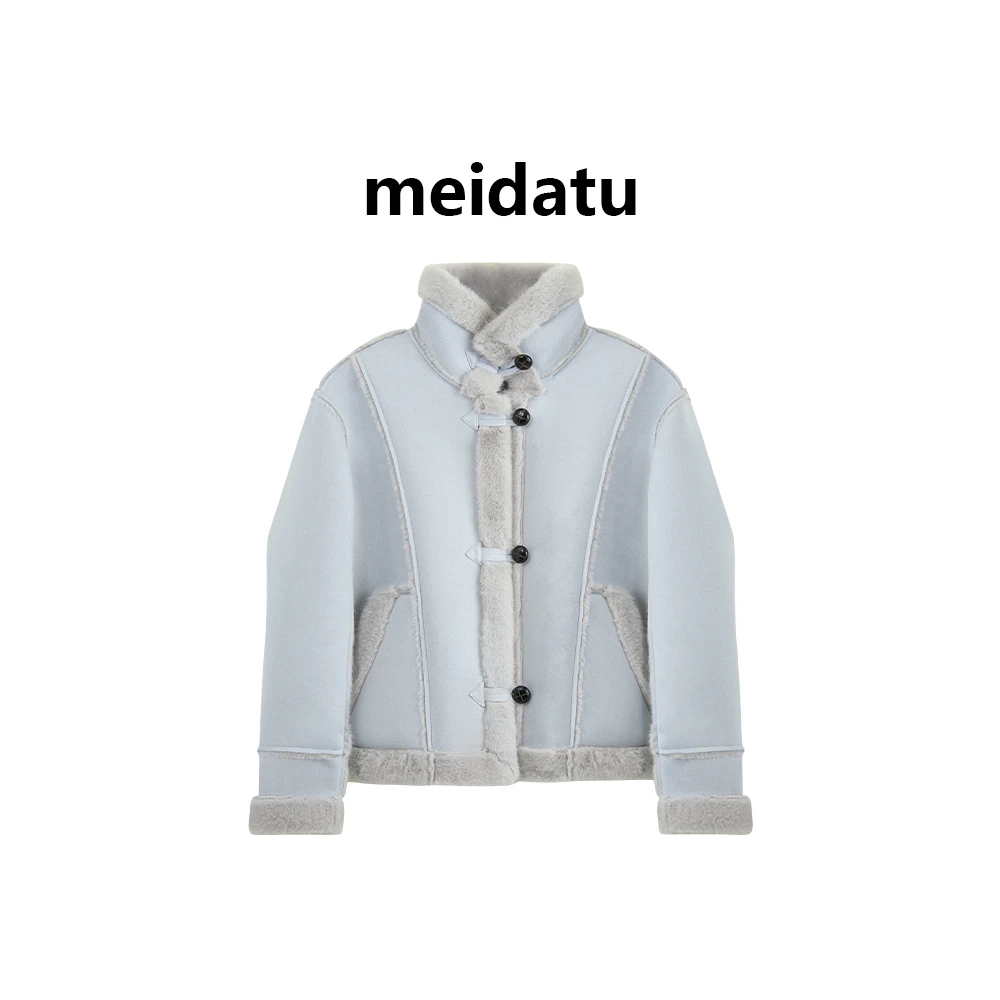 美哒兔（布里奶酪）冬日暖呼呼皮毛一体外套（bk3424-6）