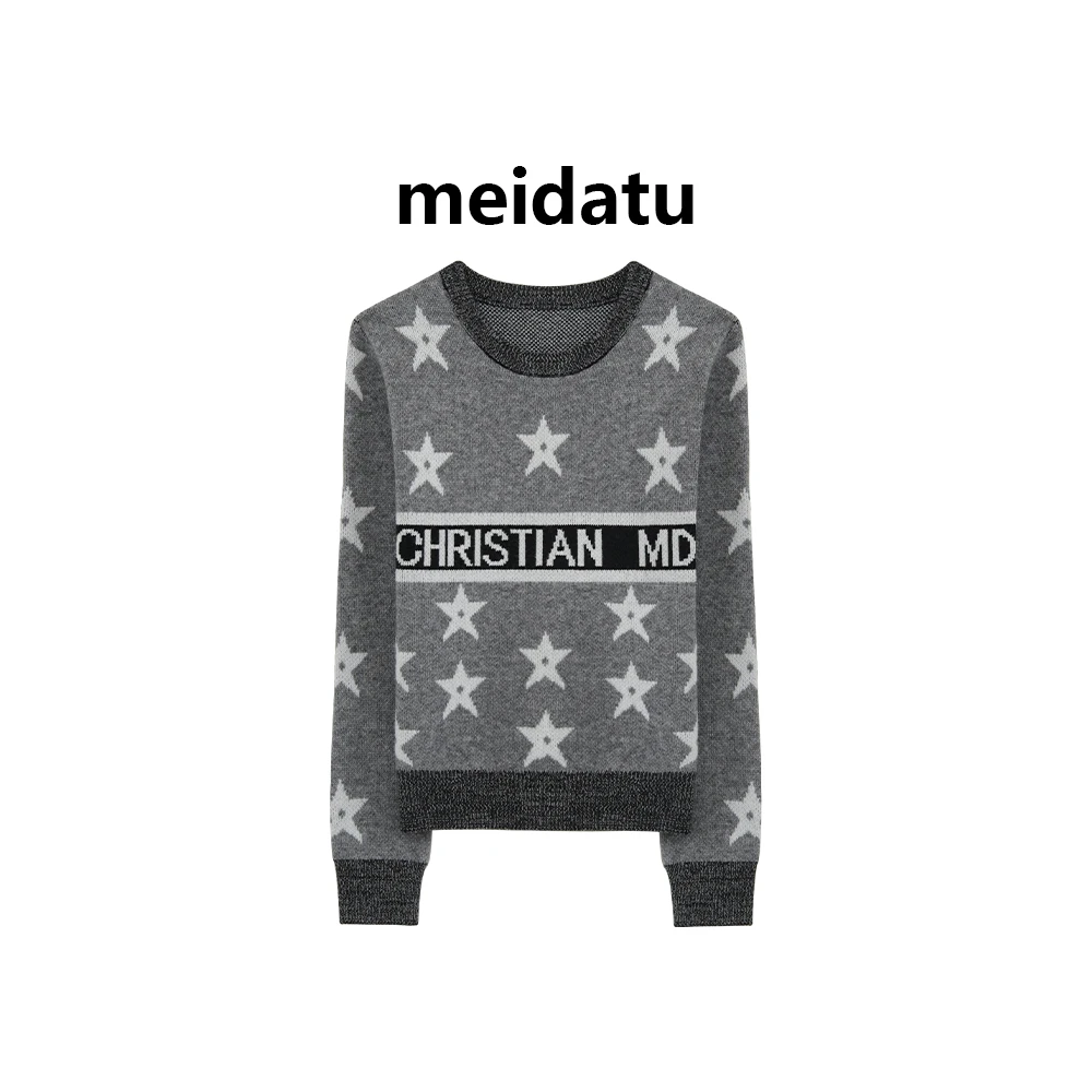 （清版）（轻奢香香）气质小香五角星圆领毛织上衣（bm1556-9）