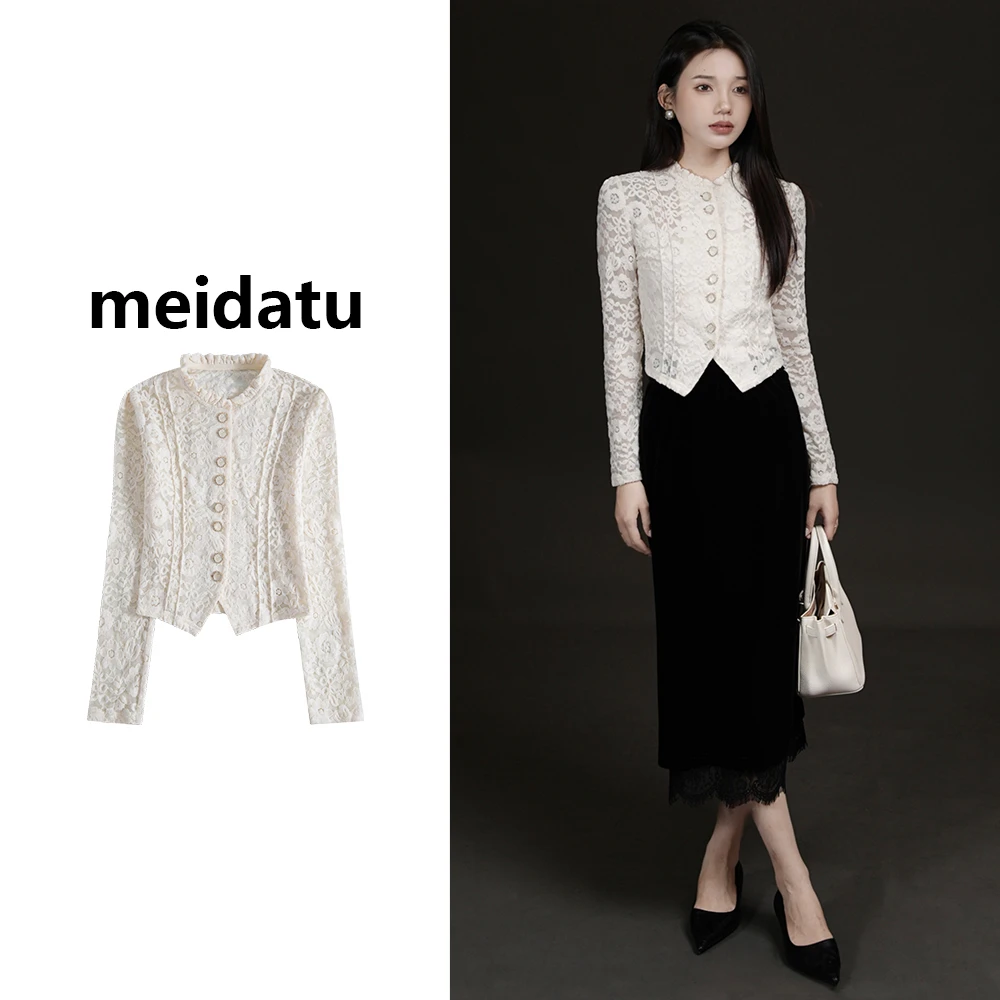 美哒兔（千金贵族）宫廷风蕾丝微透上衣bk2503-7
