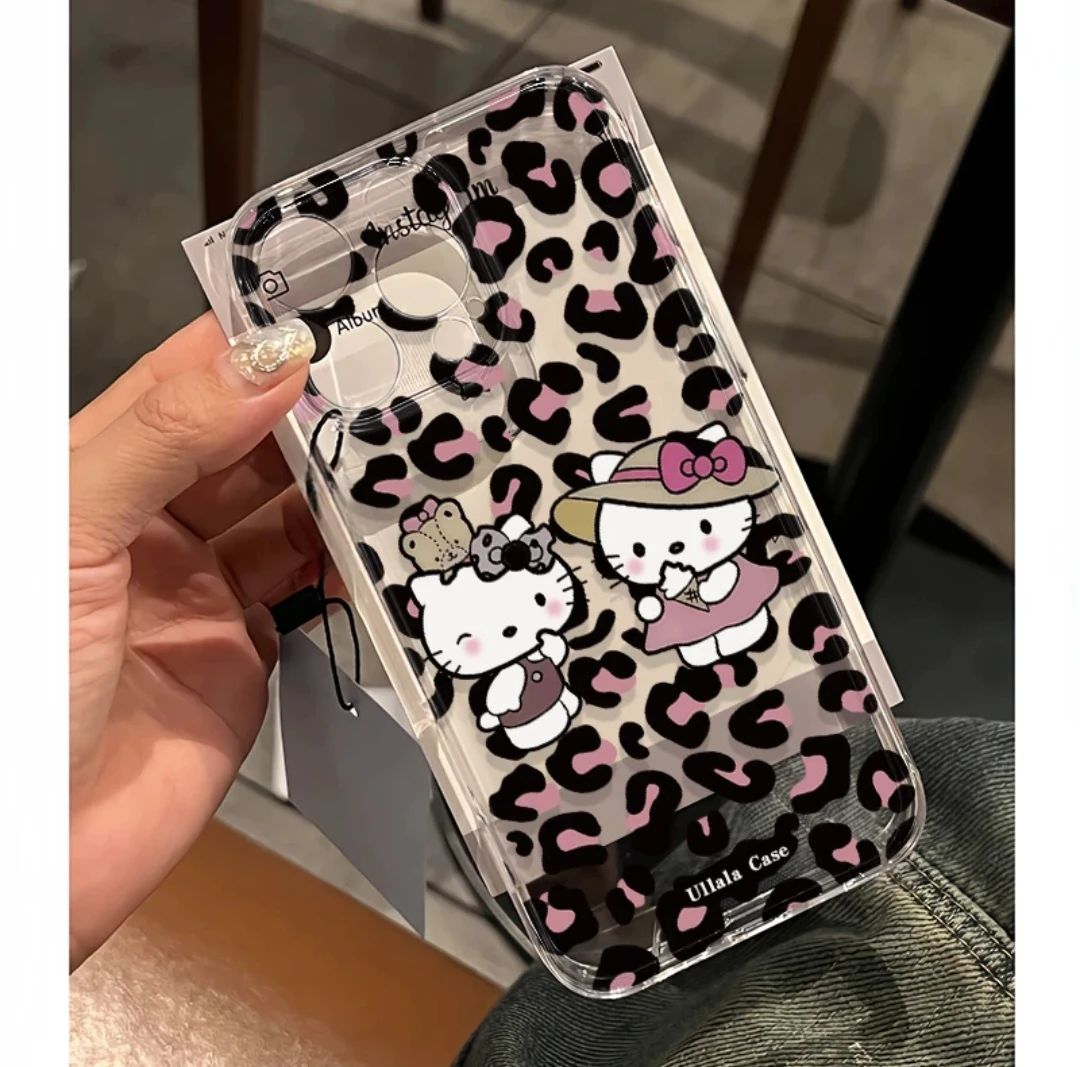 豹纹kt猫适用苹果15pro/14手机壳11iphone13女12小米vivo华为oppo