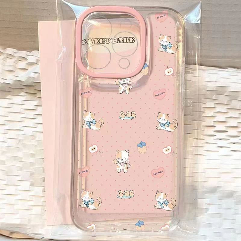 开心猫咪适用苹果15pro/14手机壳11iphone13女12小米vivo华为oppo