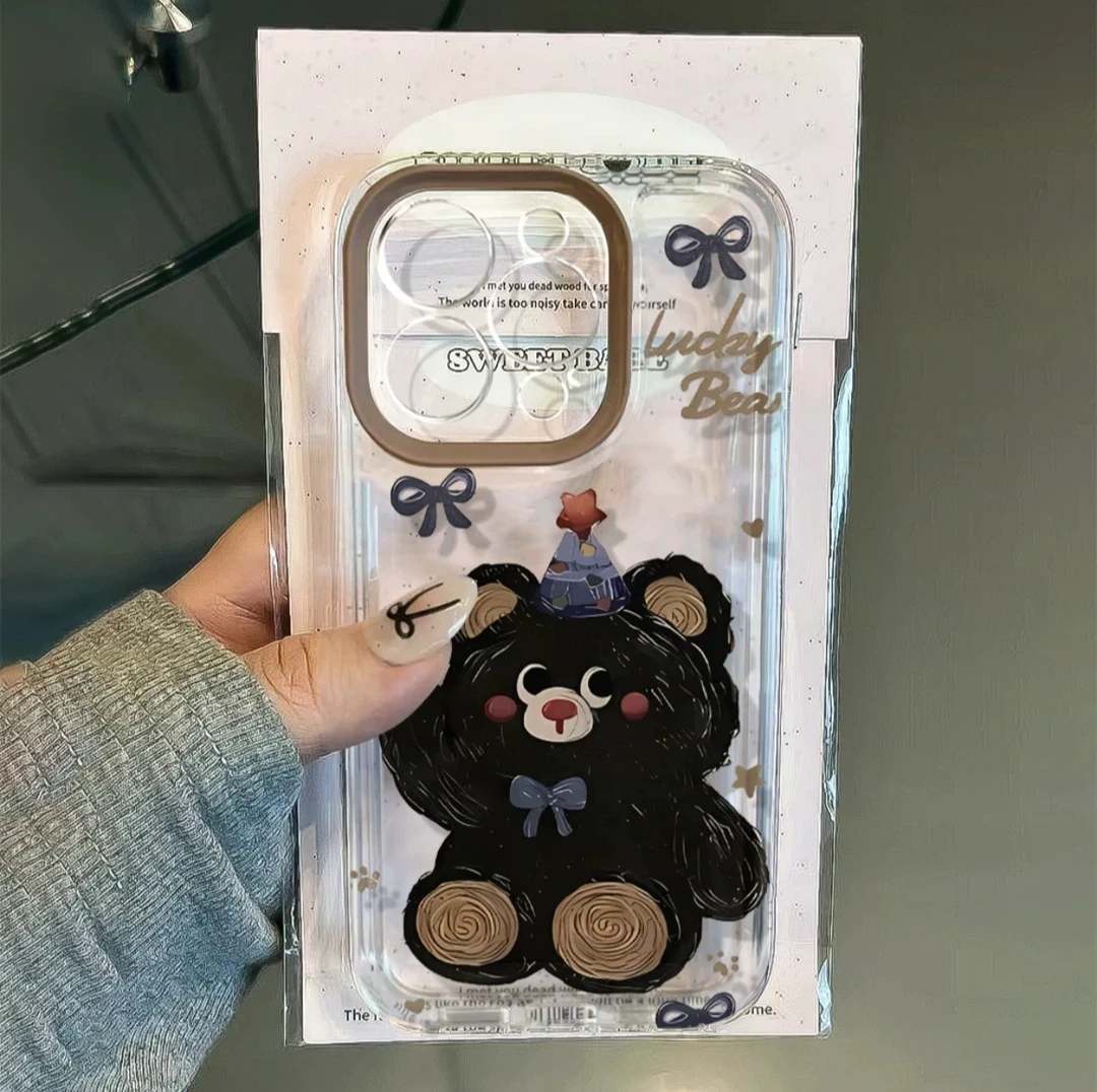 生日小熊适用苹果15pro/14手机壳11iphone13女12小米vivo华为oppo