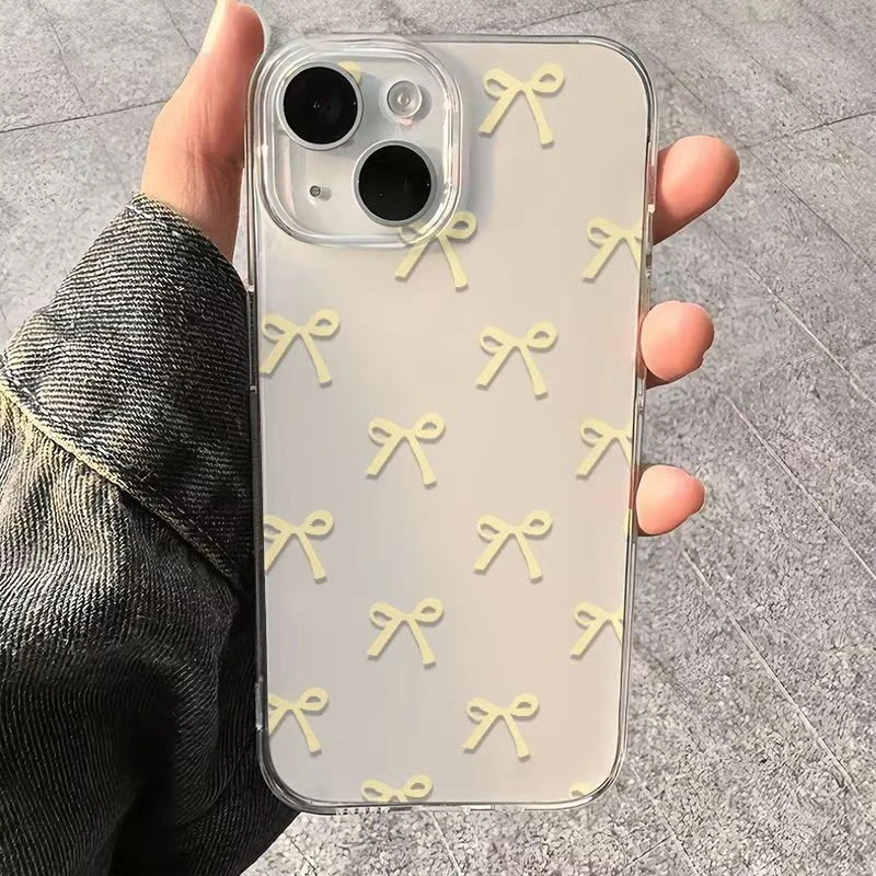 黄蝴蝶结适用苹果15pro/14手机壳11iphone13女12小米vivo华为oppo