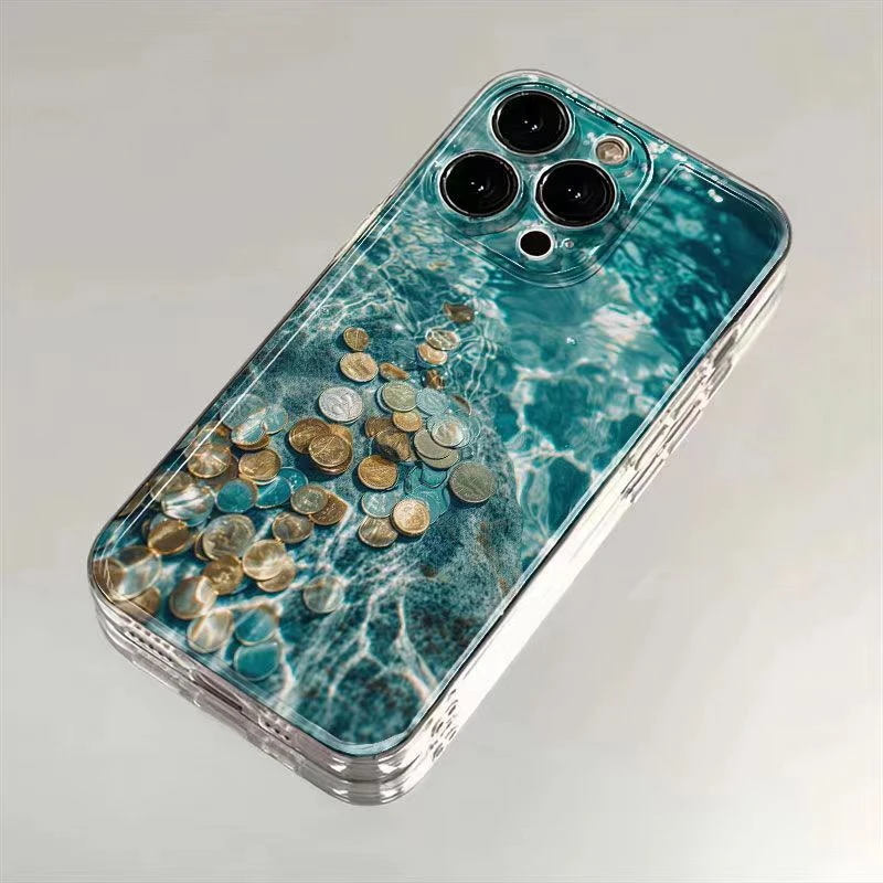 流水生财适用苹果15pro/14手机壳11iphone13女12小米vivo华为oppo