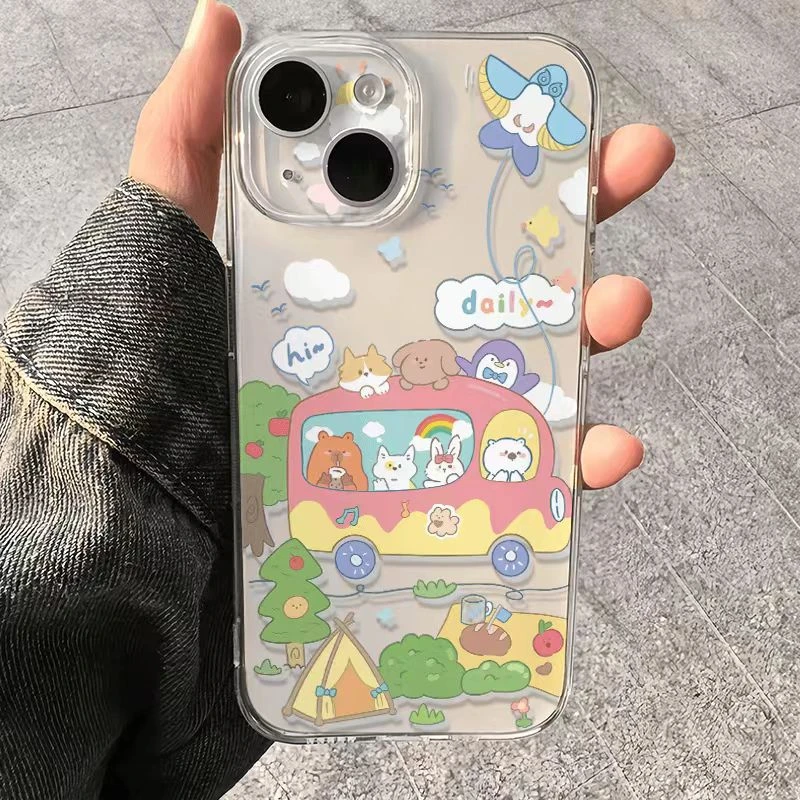 巴士露营适用苹果15pro/14手机壳11iphone13女12小米vivo华为oppo