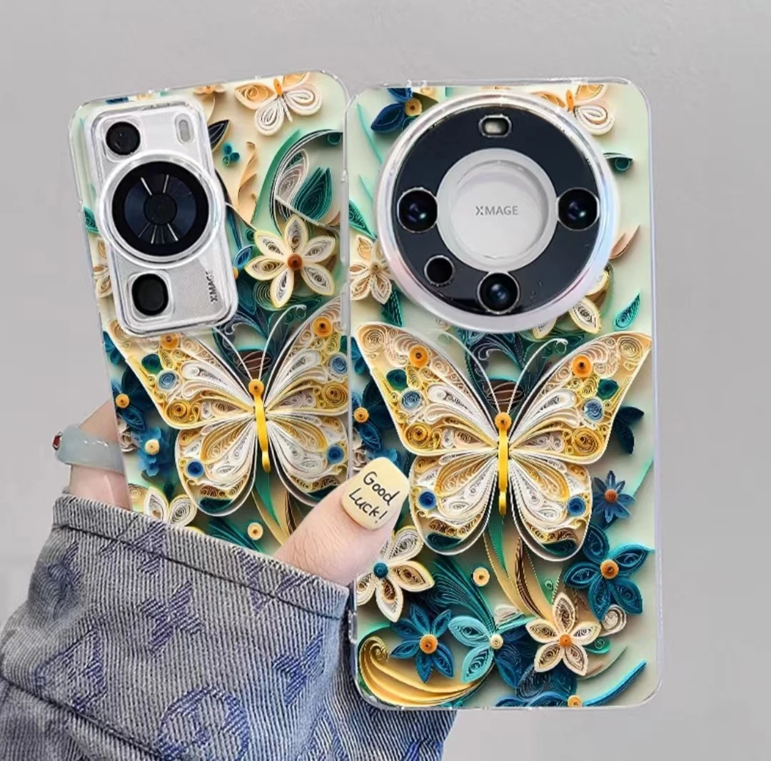 宣纸蝴蝶适用苹果15pro/14手机壳11iphone13女12小米vivo华为oppo