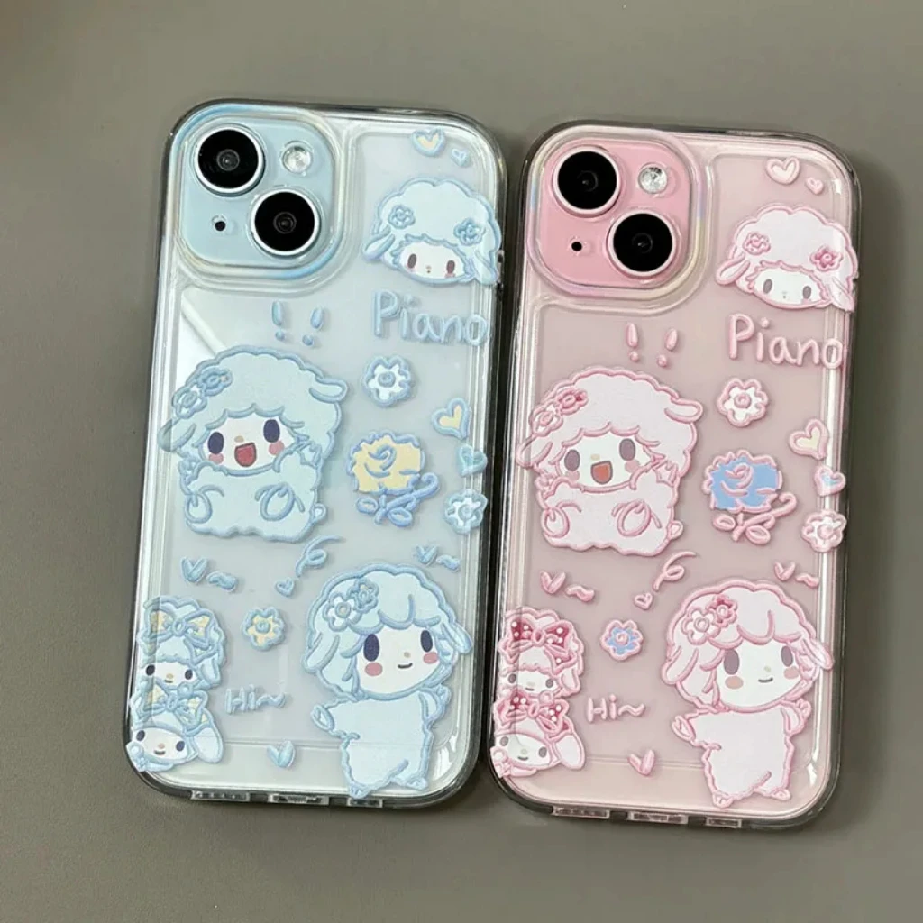 粉色小羊适用苹果15pro/14手机壳11iphone13女12小米vivo华为oppo