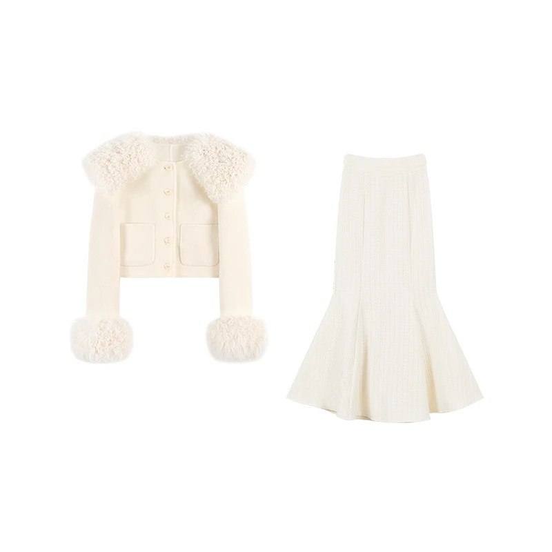 CUI CUI 崔崔【甜莓北欧】秋冬款重工小香风套装C023290