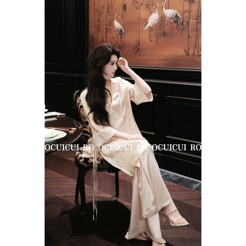 CUI CUI 崔崔【天香国色】新中式女复古国风印花气质淡雅女装C02443