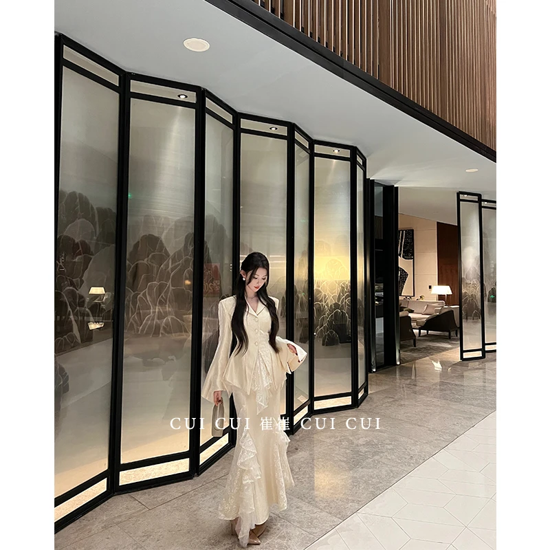 CUI CUI 崔崔【出水芙蓉】设计感气质显瘦蕾丝法式时尚女装C023625