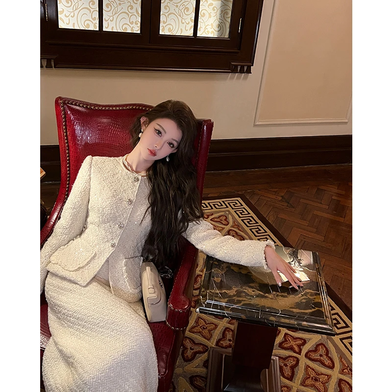 CUI CUI 崔崔【纯白春日】设计款时尚套装显瘦气质秋冬C023357