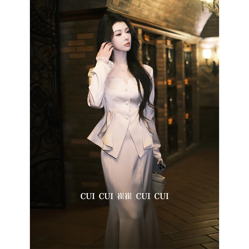 CUI CUI 崔崔【美神降临】设计感气质法式蕾丝时尚上衣/裙子C02489