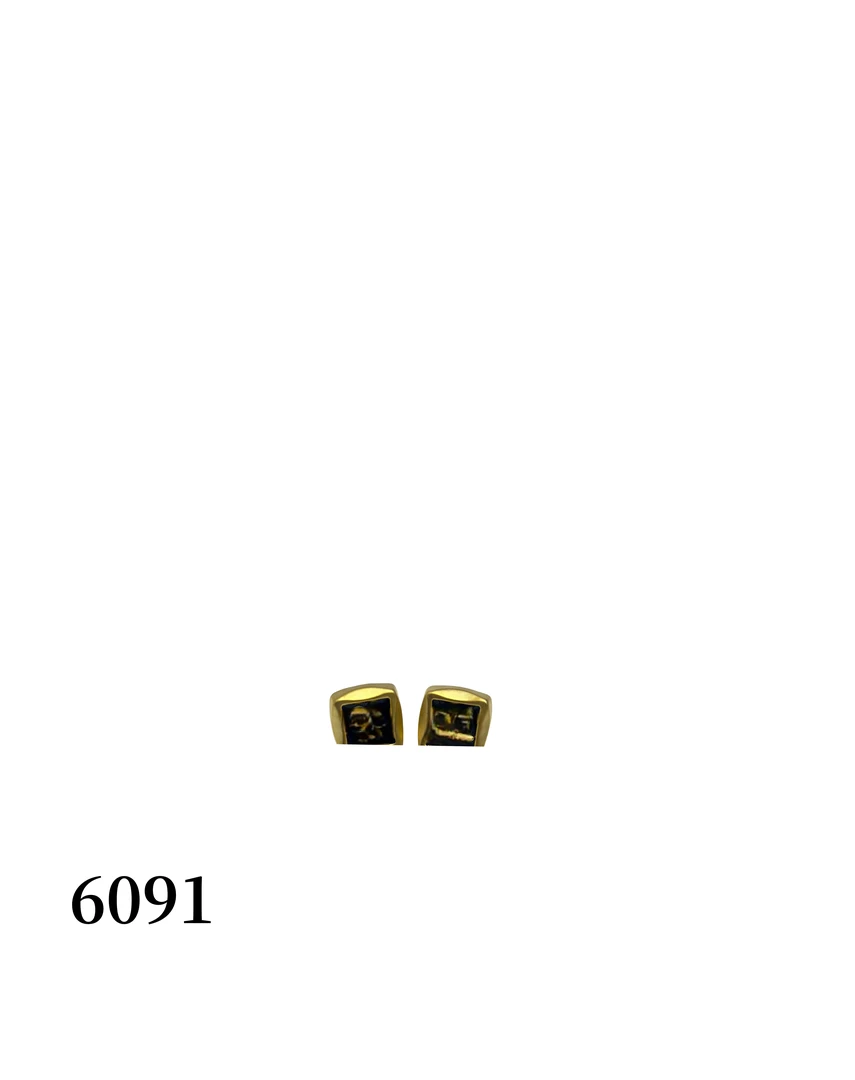 【6091】时尚方形哑光鎏金立体耳钉