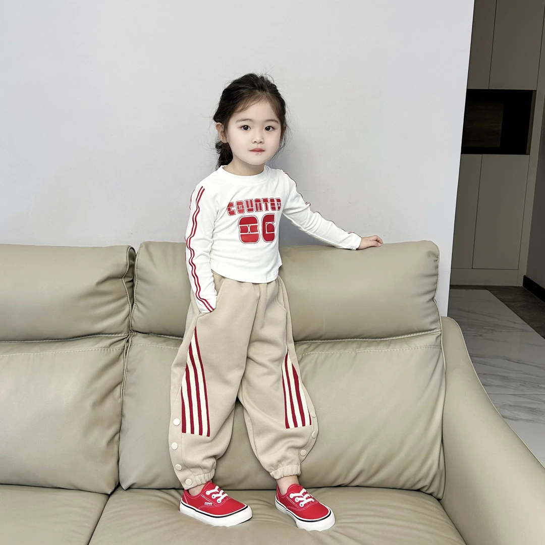 【小言同学】2024春秋女童宝宝运动套装洋气儿童撞色休闲长裤百搭