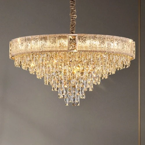 欧式客厅水晶吊灯轻奢高端2023新款大气餐厅豪华卧室灯具中山灯具