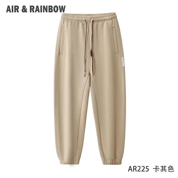 新款340克复合牛奶丝长裤男女同款简约百搭时尚抽绳微束脚AR225