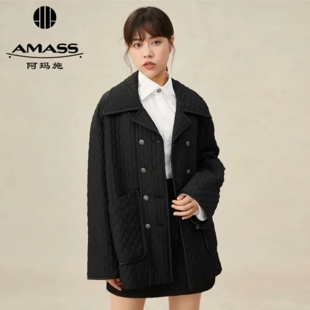 AMASS/阿玛施5400440秋冬新雪丽棉服时尚百搭中长款老钱风宽松