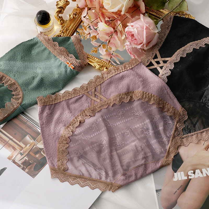 洁韵朵性感蕾丝收腹提臀内裤女士大码高级感2024新款网红爆款短裤