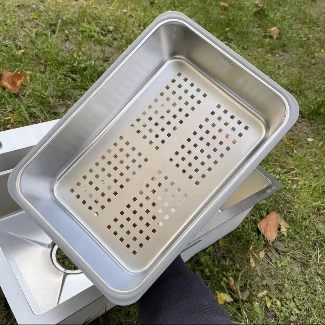 食品级SUS304不锈钢新款小米粒加厚加深加宽厨房水槽盆中盆沥水篮
