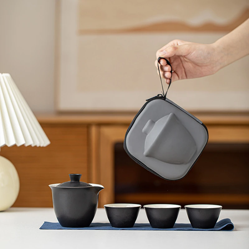 【旅行茶具快客杯】一壶三杯便携式盖碗小套户外功夫套装泡茶礼品
