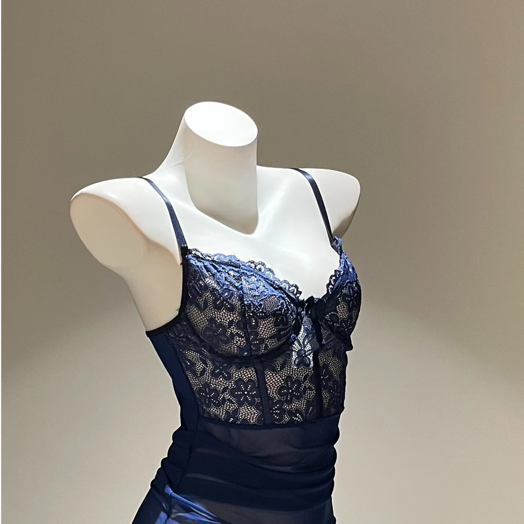 Yes store【蓝色月光】性感吊带背心镂空蕾丝花边显瘦轻奢女士