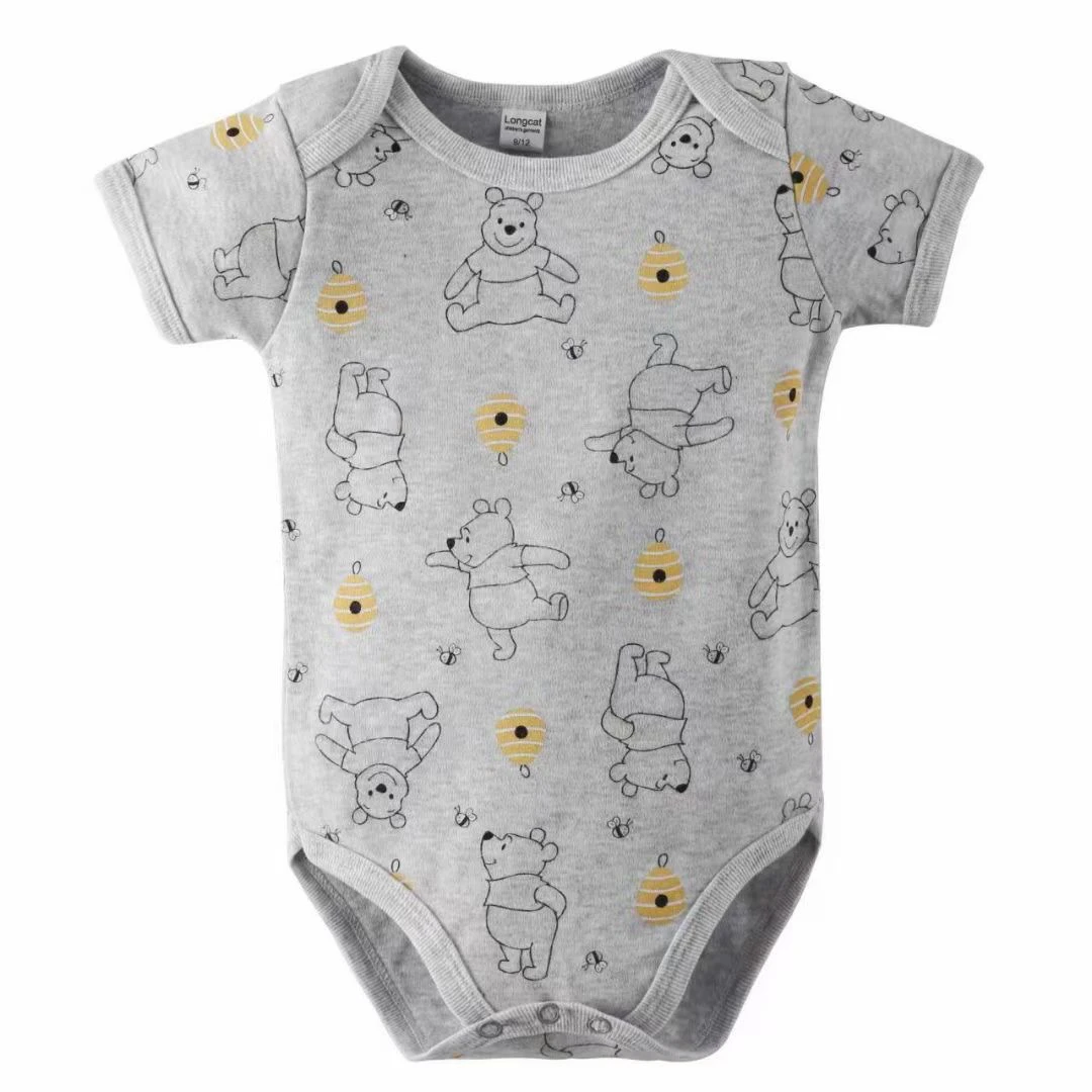 宝宝纯棉满印新生儿夏款婴儿包屁衣