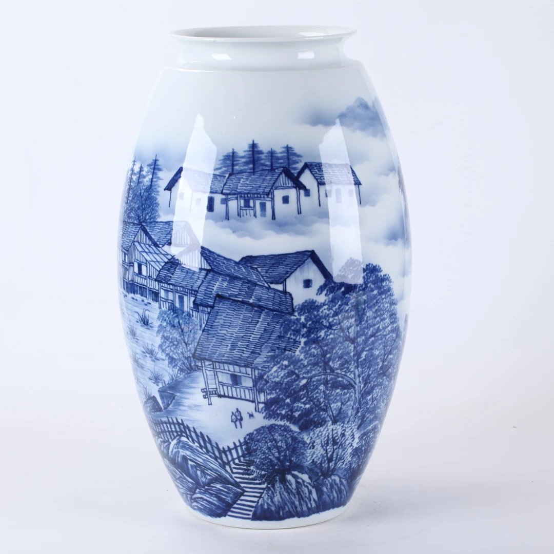 景德镇山乡春早阔口冬瓜瓶