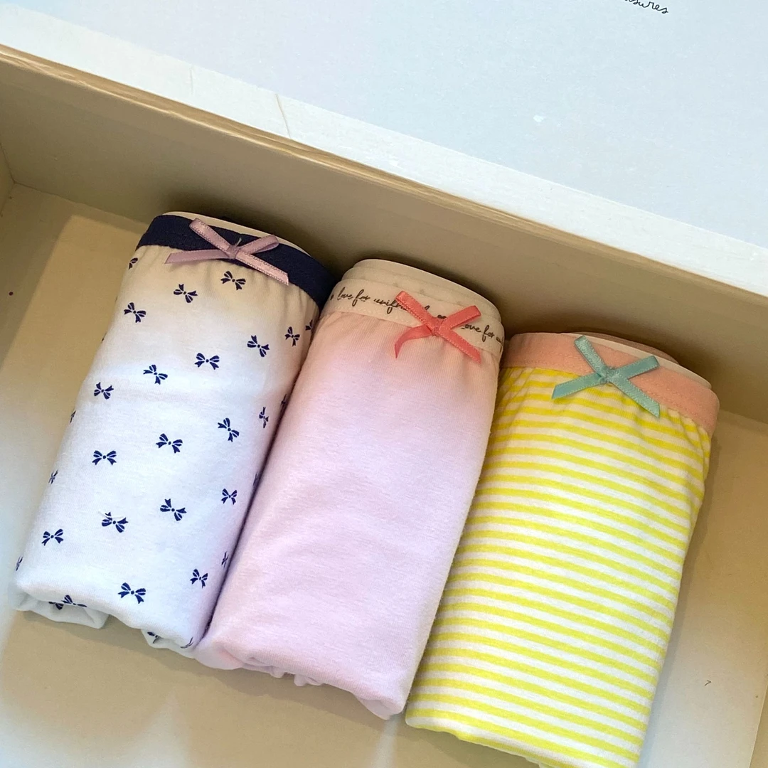 新款儿童平角内裤柔软不夹pp 一盒子3条装