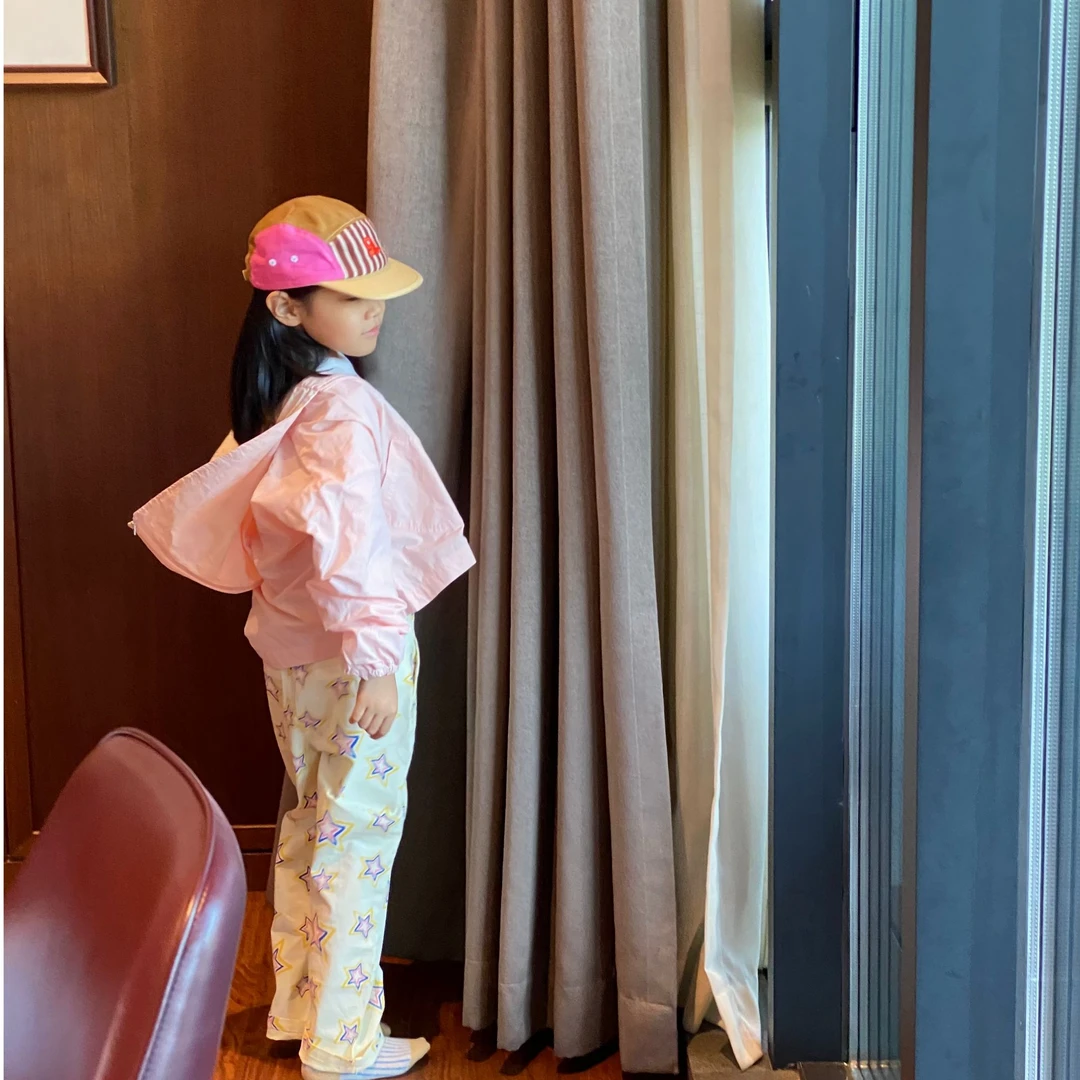 2024秋季新款女童百搭连帽风衣防风外套