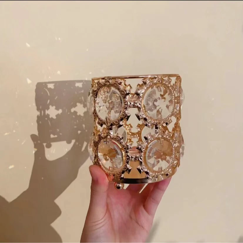 轻奢收纳筒透明收纳盒创意首饰盒笔筒亚克力收纳桶北欧防尘欧式