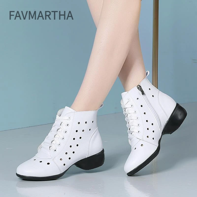 凉鞋女士水兵舞鞋真皮2024夏款软底室外跳舞鞋妈妈广场舞女鞋镂空