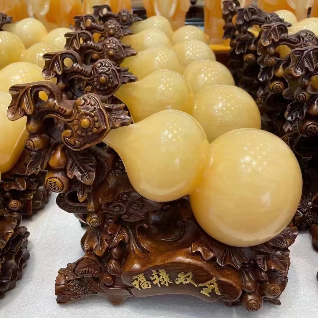 新中式客厅玄关创意酒柜高档桌面轻奢葫芦摆件招财风水大号工艺品