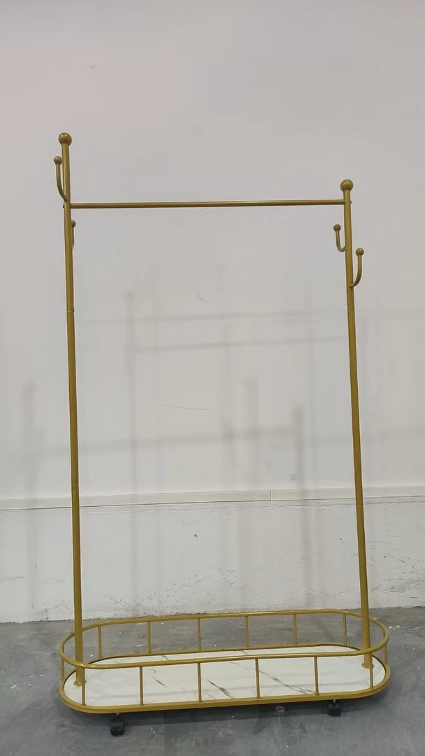 衣架落地立式挂衣架可移动带轮家用客厅网红轻奢晾衣架简易衣帽架