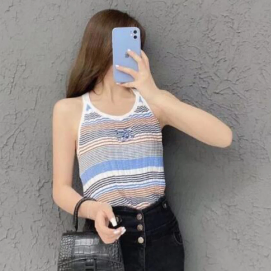 99新 Chanel/香奈儿 针织吊带上衣/34码/成色99/Xsp27152