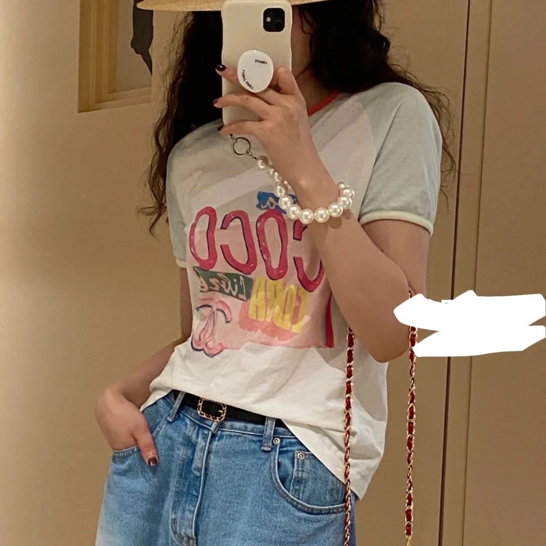 95新 Chanel/香奈儿 短袖T恤/S码/成色95/Xsps7347
