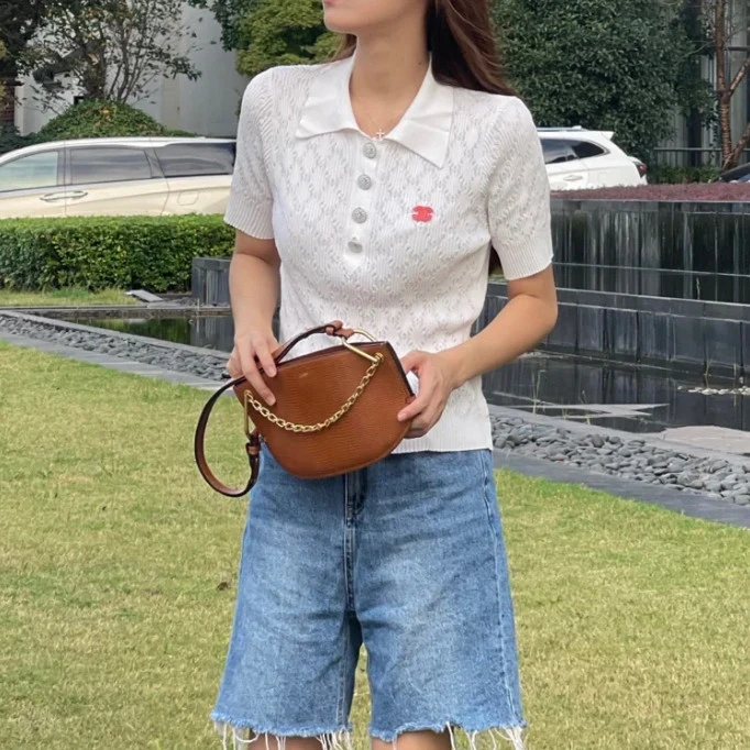 99新 Chanel/香奈儿 针织短袖上衣/40码/成色99/Xspa2190