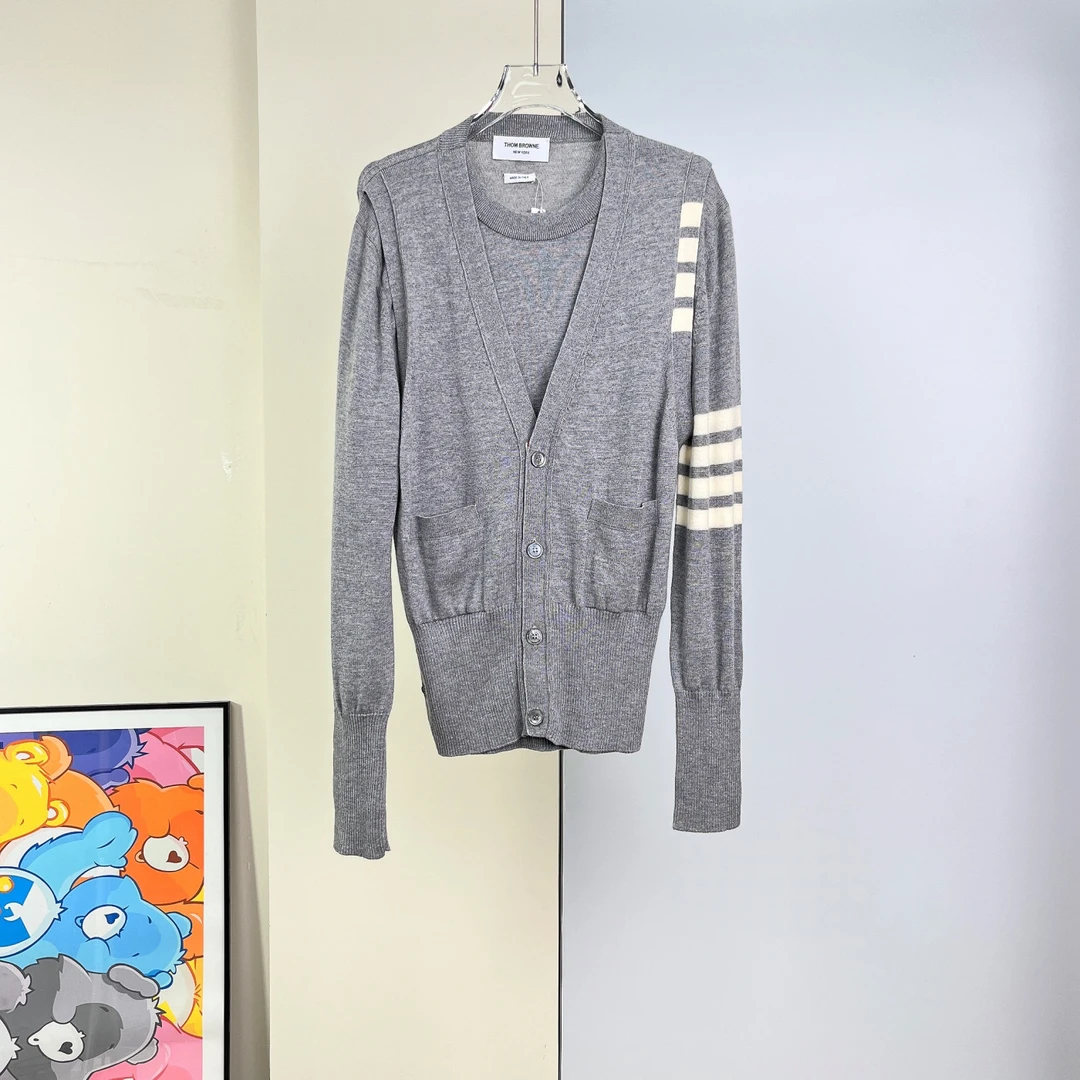 99新 THOMBROWNE 针织假两件外套/1码/成色99/Xsps8944