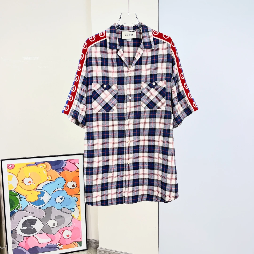 95新 GUCCI/古驰 短袖衬衫/46码/成色95/Xsp28099